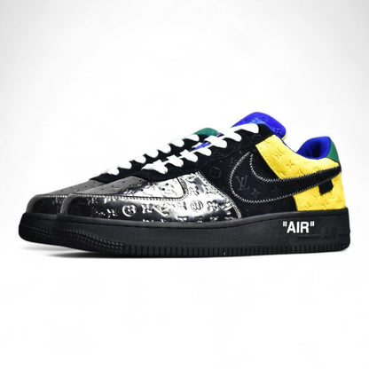 Nike Air Force 1 Black Metallic Silver Sneakers