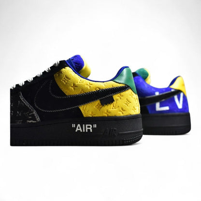 Nike Air Force 1 Black Metallic Silver Sneakers