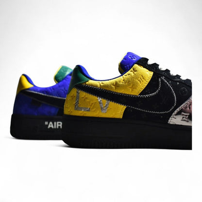 Nike Air Force 1 Black Metallic Silver Sneakers