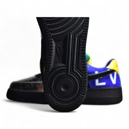 Nike Air Force 1 Black Metallic Silver Sneakers