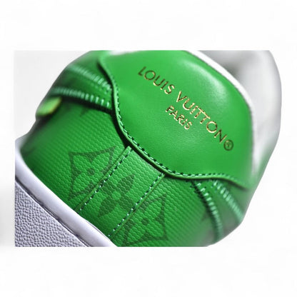 Nike Air Force 1 Low White Green Monogram Sneakers