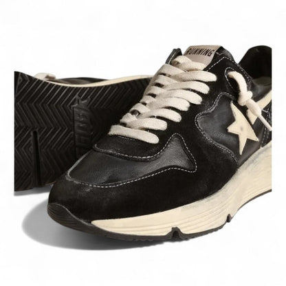 Golden Goose Running Sole Black Nappa White Star