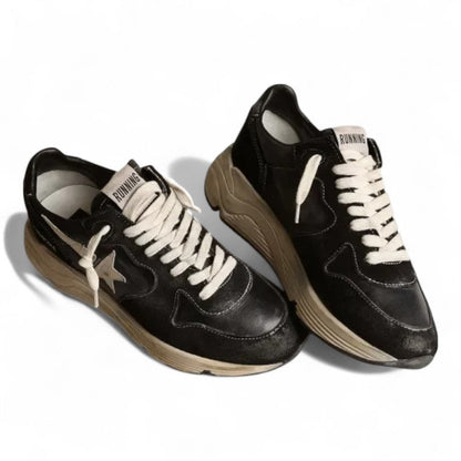 Golden Goose Running Sole Black Nappa White Star