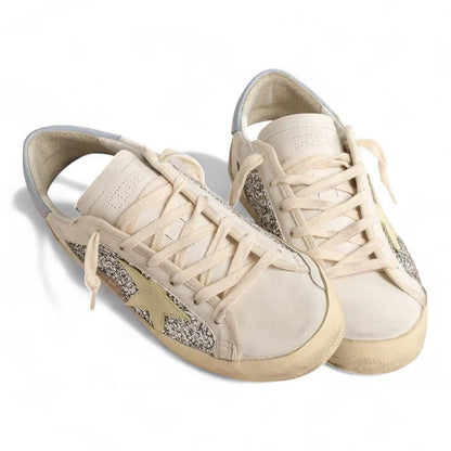 Golden Goose Bio-Based Super-Star Silver Glitter Yellow Star