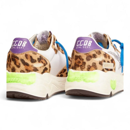 Golden Goose Running Sole Leopard Print Pony Hair Sneakers