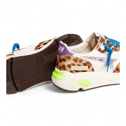 Golden Goose Running Sole Leopard Print Pony Hair Sneakers