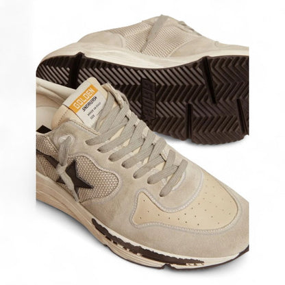 Golden Goose Running Sole Ice Gray Mesh Black Star