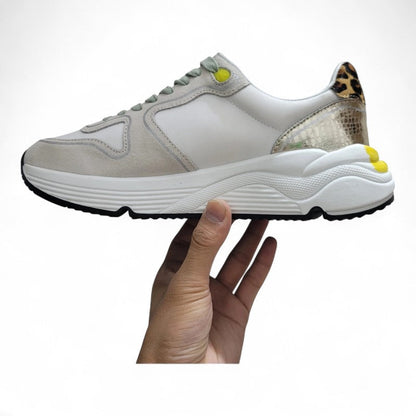 Golden Goose Running Sole Suede Leopard Print Sneakers