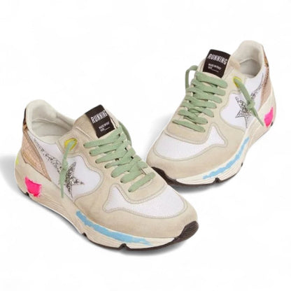 Golden Goose Running Sole Suede Leopard Print Sneakers