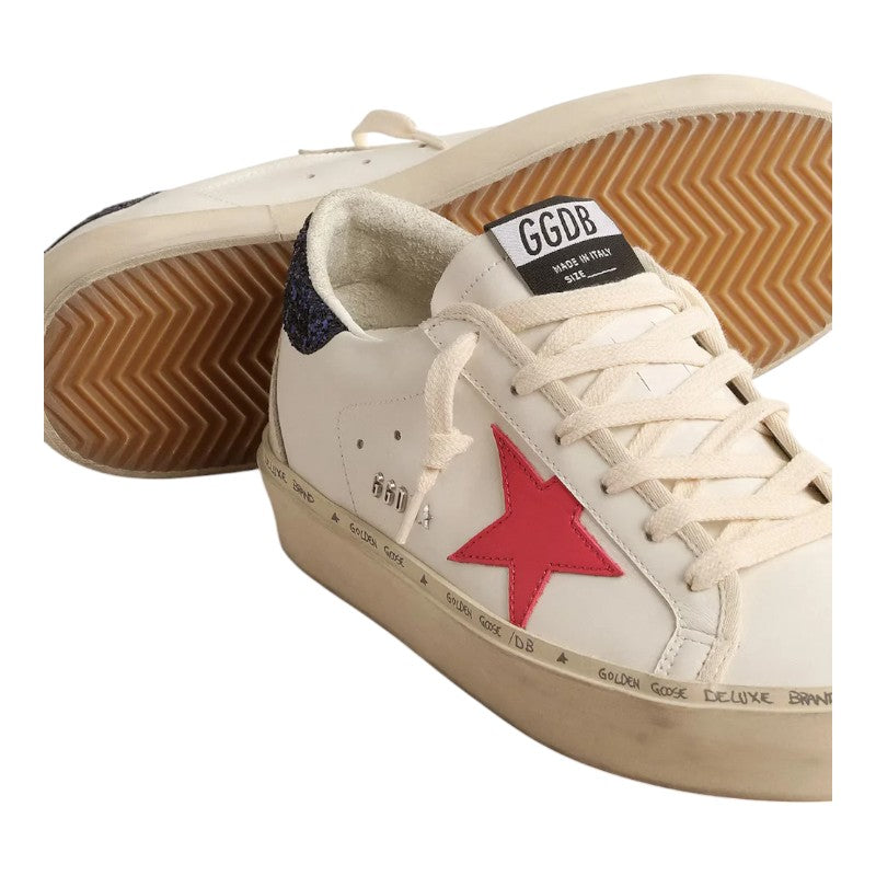 Hi Star sneakers with a fuchsia leather star and blue glitter heel tab