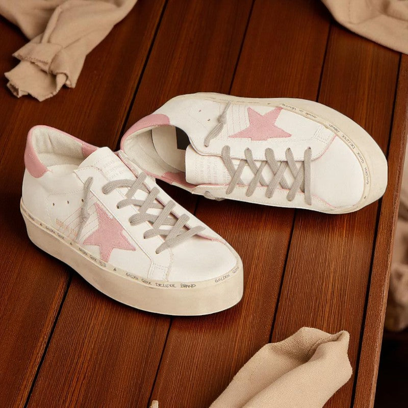 Hi Star sneakers with a suede star and old rose leather heel tab