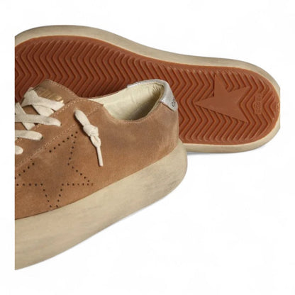Golden Goose Space-Star Tobacco Suede Platform Sneakers