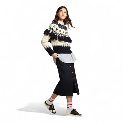Golden Goose Stardan Black & White Leather Sneakers