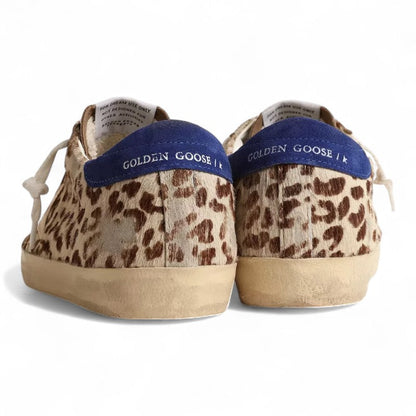 Golden Goose Super-Star LTD Leopard Pony Hair Gold Star Sneakers