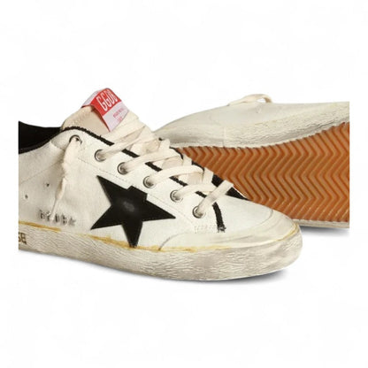 Golden Goose Super-Star LTD Beige Canvas Black Star Sneakers