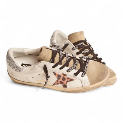 Golden Goose Super-Star LTD Leopard Crystal Star Sneakers