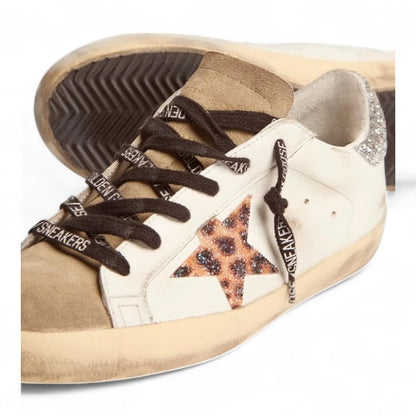 Golden Goose Super-Star LTD Leopard Crystal Star Sneakers