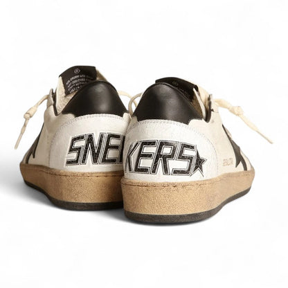 Golden Goose Ball Star White Leather Black Star Sneakers