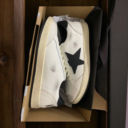 Golden Goose Ball Star White Leather Black Star Sneakers