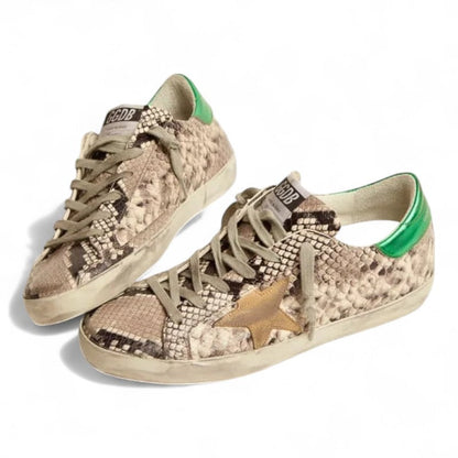 Golden Goose Super-Star LTD Snake Print Leather Sneakers