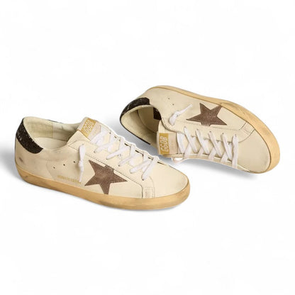 Golden Goose Super-Star LTD White Leather Bronze Star Sneakers