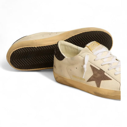 Golden Goose Super-Star LTD White Leather Bronze Star Sneakers