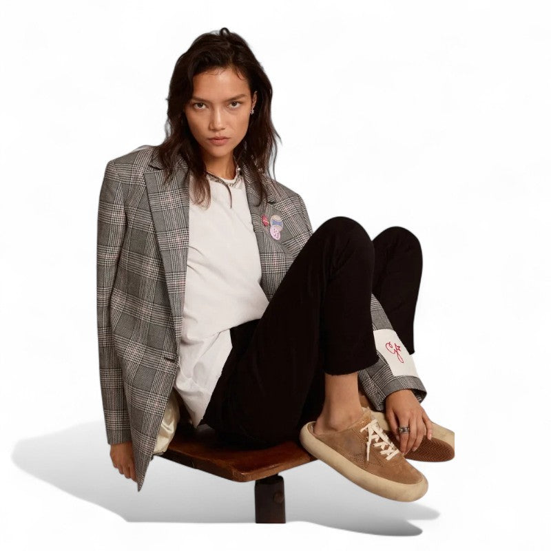 Space-Star Sabot shoes in tobacco-colored suede with shearling lining