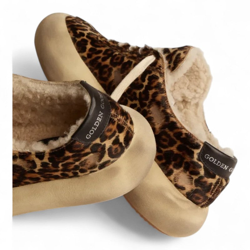 Space-Star shoes in animal-print pony skin with shearling lining