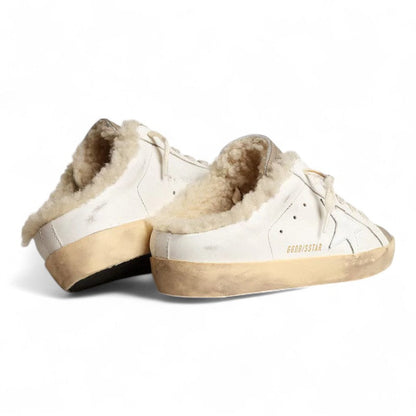 Golden Goose Super-Star Sabot White Leather Shearling Sneakers