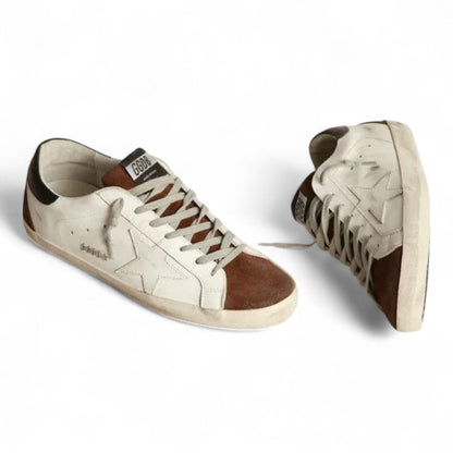 Golden Goose Super-Star White & Brown Leather Sneakers