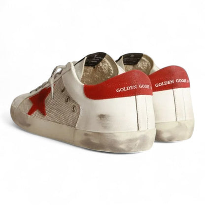 Golden Goose Super-Star White Leather Red Star Sneakers