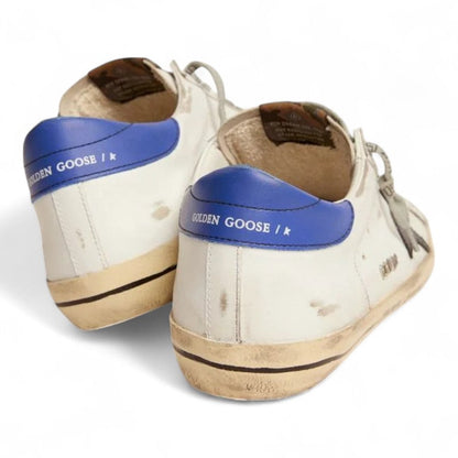 Golden Goose Super-Star White Leather Sneakers with Snake-Print Star