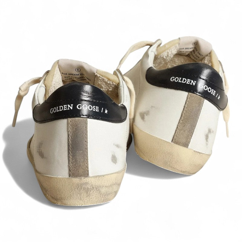 Super-Star sneakers with perforated star and glossy midnight-blue leather heel tab